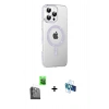 MARSİLYAN™- iPhone 16 Pro Kılıf Yörünge Koleksiyonu - Siyah 3D Antistatik Seramik Nano Ekran Koruyucu + Raze Metal Kamera Lens - SH