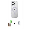 MARSİLYAN™- iPhone 16 Pro Kılıf Yörünge Koleksiyonu - Siyah Bilvis 0.18mm Plus Cam Ekran Koruyucu + Raze Metal Kamera Lens - CLTM