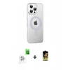 MARSİLYAN™- iPhone 16 Pro Kılıf Yörünge Koleksiyonu - Siyah Buffer Cam Ekran Koruyucu + Raze Metal Kamera Lens - BZ