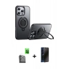 MARSİLYAN™- iPhone 16 Pro Kılıf Zirve Çizgi Prime - Siyah 3D Antistatik Hayalet Cam Ekran Koruyucu + Raze Metal Kamera Lens - SH