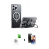 MARSİLYAN™- iPhone 16 Pro Kılıf Zirve Çizgi Prime - Siyah 3D Antistatik Mat Seramik Nano Ekran Koruyucu + Raze Metal Kamera Lens - BZ