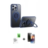 MARSİLYAN™- iPhone 16 Pro Kılıf Zirve Çizgi Prime - Siyah 3D Antistatik Mat Seramik Nano Ekran Koruyucu + Raze Metal Kamera Lens - BZ