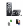 MARSİLYAN™- iPhone 16 Pro Kılıf Zirve Çizgi Prime - Siyah 3D Antistatik Mat Seramik Nano Ekran Koruyucu + Raze Metal Kamera Lens - SH