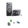 MARSİLYAN™- iPhone 16 Pro Kılıf Zirve Çizgi Prime - Siyah 3D Antistatik Seramik Nano Ekran Koruyucu + Raze Metal Kamera Lens - SH