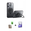 MARSİLYAN™- iPhone 16 Pro Kılıf Zirve Çizgi Prime - Siyah Bilvis 5in1 5D Magic Hayalet Cam Ekran Koruyucu + Raze Metal Kamera Lens - CLTM