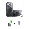 MARSİLYAN™- iPhone 16 Pro Kılıf Zirve Çizgi Prime - Siyah Joko Magic 5D Cam + Raze Metal Kamera Lens - SH