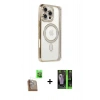 MARSİLYAN™- iPhone 16 Pro Kılıf Zirve Doku Prime - Şeffaf 360 Full Body Arka Koruyucu + Raze Metal Kamera Lens - CLTM