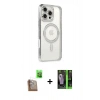 MARSİLYAN™- iPhone 16 Pro Kılıf Zirve Doku Prime - Şeffaf 360 Full Body Arka Koruyucu + Raze Metal Kamera Lens - CLTM