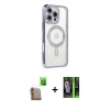 MARSİLYAN™- iPhone 16 Pro Kılıf Zirve Doku Prime - Şeffaf 360 Full Body Arka Koruyucu + Raze Metal Kamera Lens - CLTM