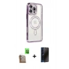 MARSİLYAN™- iPhone 16 Pro Kılıf Zirve Doku Prime - Siyah 3D Antistatik Hayalet Cam Ekran Koruyucu + Raze Metal Kamera Lens - CLTM