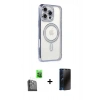 MARSİLYAN™- iPhone 16 Pro Kılıf Zirve Doku Prime - Siyah 3D Antistatik Hayalet Cam Ekran Koruyucu + Raze Metal Kamera Lens - SH