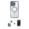 MARSİLYAN™- iPhone 16 Pro Kılıf Zirve Doku Prime - Siyah 3D Antistatik Hayalet Cam Ekran Koruyucu + Raze Metal Kamera Lens - SH