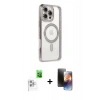 MARSİLYAN™- iPhone 16 Pro Kılıf Zirve Doku Prime - Siyah 3D Antistatik Mat Seramik Nano Ekran Koruyucu + Raze Metal Kamera Lens - BZ