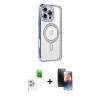MARSİLYAN™- iPhone 16 Pro Kılıf Zirve Doku Prime - Siyah 3D Antistatik Mat Seramik Nano Ekran Koruyucu + Raze Metal Kamera Lens - BZ