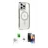 MARSİLYAN™- iPhone 16 Pro Kılıf Zirve Doku Prime - Siyah 3D Antistatik Mat Seramik Nano Ekran Koruyucu + Raze Metal Kamera Lens - BZ
