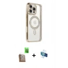 MARSİLYAN™- iPhone 16 Pro Kılıf Zirve Doku Prime - Siyah 3D Antistatik Seramik Nano Ekran Koruyucu + Raze Metal Kamera Lens - CLTM