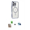 MARSİLYAN™- iPhone 16 Pro Kılıf Zirve Doku Prime - Siyah 3D Antistatik Seramik Nano Ekran Koruyucu + Raze Metal Kamera Lens - CLTM
