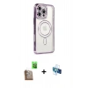MARSİLYAN™- iPhone 16 Pro Kılıf Zirve Doku Prime - Siyah 3D Antistatik Seramik Nano Ekran Koruyucu + Raze Metal Kamera Lens - CLTM