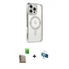 MARSİLYAN™- iPhone 16 Pro Kılıf Zirve Doku Prime - Siyah 3D Antistatik Seramik Nano Ekran Koruyucu + Raze Metal Kamera Lens - CLTM