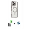 MARSİLYAN™- iPhone 16 Pro Kılıf Zirve Doku Prime - Siyah 3D Antistatik Seramik Nano Ekran Koruyucu + Raze Metal Kamera Lens - SH