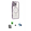 MARSİLYAN™- iPhone 16 Pro Kılıf Zirve Doku Prime - Siyah 3D Antistatik Seramik Nano Ekran Koruyucu + Raze Metal Kamera Lens - SH