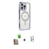 MARSİLYAN™- iPhone 16 Pro Kılıf Zirve Doku Prime - Siyah Bilvis 0.18mm Plus Cam Ekran Koruyucu + Raze Metal Kamera Lens - CLTM