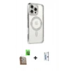 MARSİLYAN™- iPhone 16 Pro Kılıf Zirve Doku Prime - Siyah Bilvis 0.18mm Plus Cam Ekran Koruyucu + Raze Metal Kamera Lens - CLTM