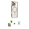 MARSİLYAN™- iPhone 16 Pro Kılıf Zirve Doku Prime - Siyah Bilvis 0.18mm Plus Cam Ekran Koruyucu + Raze Metal Kamera Lens - CLTM