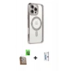 MARSİLYAN™- iPhone 16 Pro Kılıf Zirve Doku Prime - Siyah Bilvis 0.18mm Plus Cam Ekran Koruyucu + Raze Metal Kamera Lens - CLTM