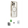 MARSİLYAN™- iPhone 16 Pro Kılıf Zirve Doku Prime - Siyah Bilvis 0.18mm Plus Cam Ekran Koruyucu + Raze Metal Kamera Lens - SH