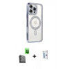 MARSİLYAN™- iPhone 16 Pro Kılıf Zirve Doku Prime - Siyah Bilvis 0.18mm Plus Cam Ekran Koruyucu + Raze Metal Kamera Lens - SH