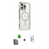 MARSİLYAN™- iPhone 16 Pro Kılıf Zirve Doku Prime - Siyah Bilvis 0.18mm Plus Cam Ekran Koruyucu + Raze Metal Kamera Lens - SH