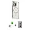 MARSİLYAN™- iPhone 16 Pro Kılıf Zirve Doku Prime - Siyah Bilvis 3D Mat Cam Ekran Koruyucu + Raze Metal Kamera Lens - BZ