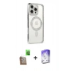 MARSİLYAN™- iPhone 16 Pro Kılıf Zirve Doku Prime - Siyah Bilvis 5in1 3D Magic Cam Ekran Koruyucu + Raze Metal Kamera Lens - CLTM