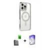 MARSİLYAN™- iPhone 16 Pro Kılıf Zirve Doku Prime - Siyah Bilvis 5in1 3D Magic Cam Ekran Koruyucu + Raze Metal Kamera Lens - SH