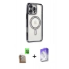 MARSİLYAN™- iPhone 16 Pro Kılıf Zirve Doku Prime - Siyah Bilvis 5in1 3D Magic Cam Ekran Koruyucu + Raze Metal Kamera Lens - CLTM