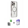 MARSİLYAN™- iPhone 16 Pro Kılıf Zirve Doku Prime - Siyah Bilvis 5in1 3D Magic Cam Ekran Koruyucu + Raze Metal Kamera Lens - SH