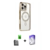 MARSİLYAN™- iPhone 16 Pro Kılıf Zirve Doku Prime - Siyah Bilvis 5in1 3D Magic Cam Ekran Koruyucu + Raze Metal Kamera Lens - SH