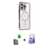 MARSİLYAN™- iPhone 16 Pro Kılıf Zirve Doku Prime - Siyah Bilvis 5in1 5D Magic Hayalet Cam Ekran Koruyucu + Raze Metal Kamera Lens - SH