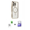 MARSİLYAN™- iPhone 16 Pro Kılıf Zirve Doku Prime - Siyah Bilvis 5in1 5D Magic Hayalet Cam Ekran Koruyucu + Raze Metal Kamera Lens - BZ