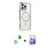 MARSİLYAN™- iPhone 16 Pro Kılıf Zirve Doku Prime - Siyah Bilvis 5in1 5D Magic Hayalet Cam Ekran Koruyucu + Raze Metal Kamera Lens - BZ