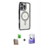 MARSİLYAN™- iPhone 16 Pro Kılıf Zirve Doku Prime - Siyah Bilvis 5in1 5D Magic Hayalet Cam Ekran Koruyucu + Raze Metal Kamera Lens - CLTM