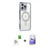 MARSİLYAN™- iPhone 16 Pro Kılıf Zirve Doku Prime - Siyah Bilvis 5in1 5D Magic Hayalet Cam Ekran Koruyucu + Raze Metal Kamera Lens - BZ