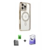MARSİLYAN™- iPhone 16 Pro Kılıf Zirve Doku Prime - Siyah Bilvis 5in1 5D Magic Hayalet Cam Ekran Koruyucu + Raze Metal Kamera Lens - SH