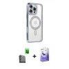 MARSİLYAN™- iPhone 16 Pro Kılıf Zirve Doku Prime - Siyah Bilvis 5in1 5D Magic Hayalet Cam Ekran Koruyucu + Raze Metal Kamera Lens - SH