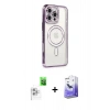 MARSİLYAN™- iPhone 16 Pro Kılıf Zirve Doku Prime - Siyah Bilvis 5in1 5D Magic Hayalet Cam Ekran Koruyucu + Raze Metal Kamera Lens - BZ