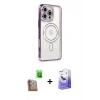 MARSİLYAN™- iPhone 16 Pro Kılıf Zirve Doku Prime - Siyah Bilvis 5in1 5D Magic Hayalet Cam Ekran Koruyucu + Raze Metal Kamera Lens - CLTM