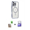 MARSİLYAN™- iPhone 16 Pro Kılıf Zirve Doku Prime - Siyah Bilvis 5in1 5D Magic Hayalet Cam Ekran Koruyucu + Raze Metal Kamera Lens - CLTM
