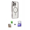 MARSİLYAN™- iPhone 16 Pro Kılıf Zirve Doku Prime - Siyah Bilvis 5in1 5D Magic Hayalet Cam Ekran Koruyucu + Raze Metal Kamera Lens - CLTM