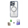 MARSİLYAN™- iPhone 16 Pro Kılıf Zirve Doku Prime - Siyah Bilvis 5in1 5D Magic Hayalet Cam Ekran Koruyucu + Raze Metal Kamera Lens - CLTM